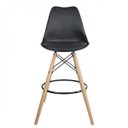 Ver imagem 6 de Kit 2 Banquetas Altas com Encosto Saarinen Preto/Madeirado