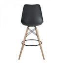Ver imagem 2 de Kit 2 Banquetas Altas com Encosto Saarinen Preto/Madeirado