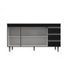 Balcão de Cozinha Andréia 160cm Preto + Tampo - Ajl Móveis - 4