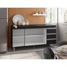 Balcão de Cozinha Andréia 160cm Preto + Tampo - Ajl Móveis - 2