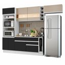 Ver imagem 3 de Armário de Cozinha Completa 290cm Branco/Preto/Crema Safira Madesa 03