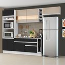 Ver imagem 1 de Armário de Cozinha Completa 290cm Branco/Preto/Crema Safira Madesa 03
