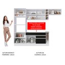 Ver imagem 6 de Armário de Cozinha Completa 290cm Branco/Preto/Crema Safira Madesa 03