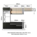 Ver imagem 4 de Armário de Cozinha Completa 290cm Branco/Preto/Crema Safira Madesa 03