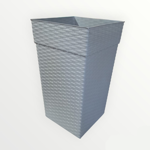 Vaso Quadrado Coluna Rattan 10 Litros