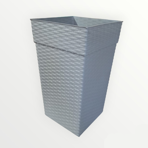 Vaso Quadrado Coluna Rattan 10 Litros