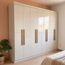 Ver imagem 1 de Guarda Roupa Casal 8 Portas 4 Gavetas com Cabideiros e Prateleiras 237x200x47cm
