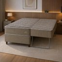 Ver mais imagens de Bicama Articulável Solteiro Double Face Master Hotelaria com Colchão Madeira Marrom Herval