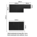 Ver imagem 4 de Armário de Cozinha Compacta 180cm Branco/Preto Agata Madesa 09