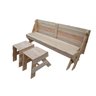 Banco que Vira Mesa 1,8 Metros Madeira Maciça Eucalipto com Par de Banquetas - 1