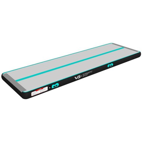 Tapete Colchão Ginástica Inflável 3 Metros com Bomba Elétrica Vg Plus Preto e Verde 220v