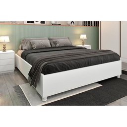 Cama de Casal Queen Mônaco Branco/Neve - Tcil Móveis - 1