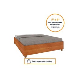 Cama de Casal Queen Mônaco Branco/Neve - Tcil Móveis - 4
