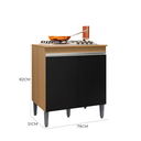Ver imagem 3 de Balcão para Cooktop Andréia 2 Portas - Amendoa/preto Ajl
