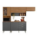 Ver imagem 4 de Cozinha Compacta com Balcão Alba Amêndola Touch Grafito Demóbile