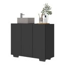 Ver imagem 1 de Gabinete Banheiro 3 Portas 90cm Multimóveis V5031 Preto