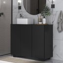 Ver imagem 2 de Gabinete Banheiro 3 Portas 90cm Multimóveis V5031 Preto