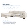 Sofá Modulado com Chaise e Almofadas Soltas Dominique Base em Madeira Maciça Bouclé - 8