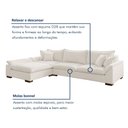 Ver mais imagens de Sofá de Canto Modulado com Chaise 6 Lugares Base em Madeira Maciça Dominique