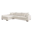 Ver imagem 3 de Sofá Modulado com Chaise e Almofadas Soltas Dominique Base em Madeira Maciça Bouclé