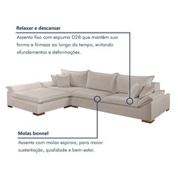 Sofá de Canto 6 Lugares 330cm X 125cm - 7