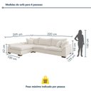 Ver imagem 4 de Sofá de Canto 6 Lugares com Chaise Modulado Esquerdo 320cm Bouclé Branco Dominique