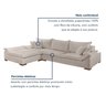 Sofá Modulado com Chaise e Almofadas Soltas M201 Base em Madeira Maciça - 11