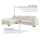 Ver imagem 6 de Sofá de Canto 6 Lugares com Chaise Modulado 320cm com Base em Madeira Maciça  Dominique