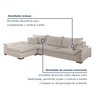 Sofá Modulado com Chaise e Almofadas Soltas M201 Base em Madeira Maciça - 5