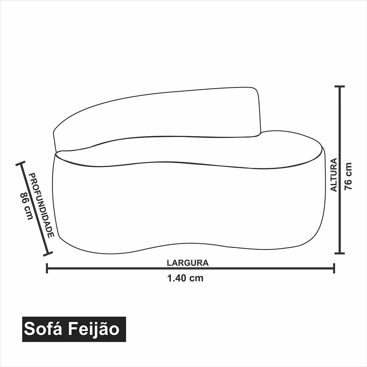 Sofá Feijão Curvo Pequeno 2 Lugares Moderno Forma Orgânica Bouclé Creme - 8