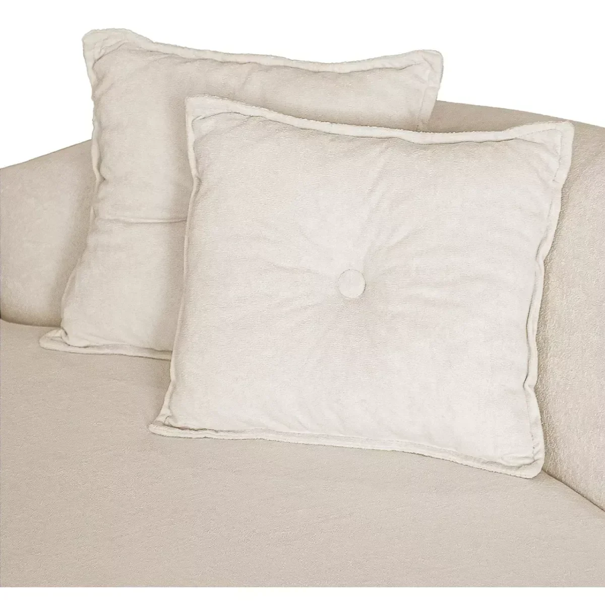 Sofá Feijão Curvo Pequeno 2 Lugares Moderno Forma Orgânica Bouclé Creme - 6