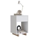 Ver imagem 3 de Mesa de Cabeceira e Lateral Emovell Nomad B88 1 Gaveta Branco Montana MDP com Nicho