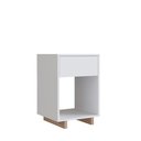 Ver imagem 1 de Mesa de Cabeceira e Lateral Emovell Nomad B88 1 Gaveta Branco Montana MDP com Nicho