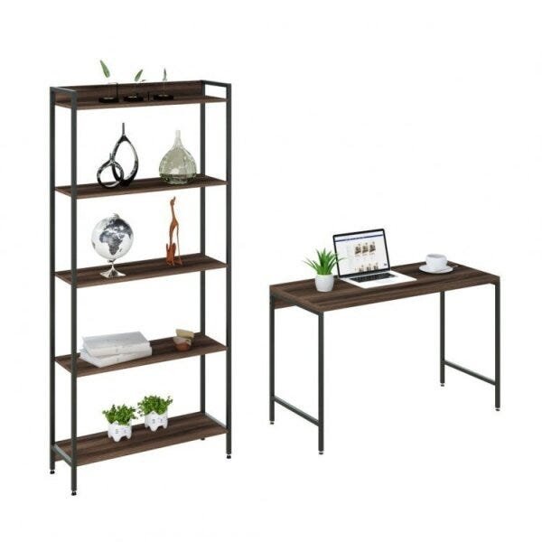 Conjunto Home Office Industrial 2 Peças Escrivaninha com Estante Active Yescasa - 4