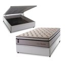 Ver imagem 1 de Conjunto Box Baú Casal Liverpool Branco 138x188x80 c/ Molas Ensacadas