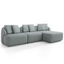 Ver imagem 5 de Sofá 4 Lugares com Chaise Direito Sala Living 288cm Arlo F04 Linho Cinza - Lyam Decor
