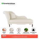 Ver imagem 3 de Divã Recamier Chaise Longue Valentina Clássico com Pés de Madeira Bouclê Bege - Desk Design