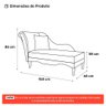 Divã Recamier Chaise Longue Valentina Clássico com Pés de Madeira Bouclê Bege - Desk Design - 4