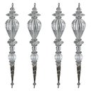 Ver imagem 1 de Kit com 4 Enfeite de Natal Pingente Transparente 16,5x2,5cm