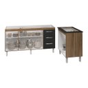 Ver imagem 4 de Armário Cozinha Balcão Gabinete de Pia 160 Cm Estela e Balcão Fran para Fogão Cooktop 4 Bocas Savana