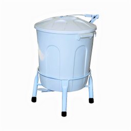Lixeira Plástica com Suporte Pedal em Aço Branca 30 Litros - 1