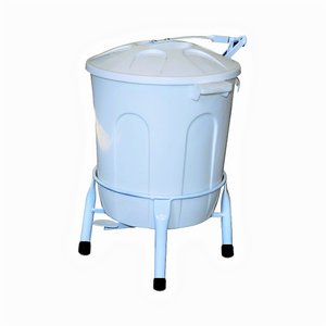 Lixeira Plástica com Suporte Pedal em Aço Branca 30 Litros