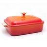 Travessa Retangular Com Tampa 32Cm Laranja Le Creuset - 1
