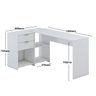 Escrivaninha Mesa para Computador Office em L Durango 2 Gavetas e 3 Nichos 135cm Cor:branco - 3