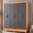 Ver imagem 2 de Guarda Roupa Mobi 6 Portas 2 Portas Freijo com Titanium - Albatroz
