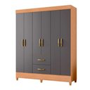 Ver imagem 1 de Guarda Roupa Mobi 6 Portas 2 Portas Freijo com Titanium - Albatroz