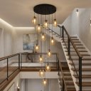Ver imagem 2 de Pendente Moderno Glass 60cm 12 Vidros Âmbar C Lâmp. Led