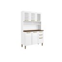 Ver imagem 1 de Cozinha Compacta Bella C/ 6 Portas (3 C/ Vidro) e 2 Gavetas 120cm Branco - Bertolini