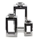 Ver imagem 1 de Kit 3 Pçs Lanterna Marroquina Aço Prata Inoxidável 45x21