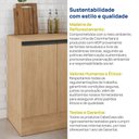 Ver mais imagens de Balcão Planejado 2 Portas 70cm com Tampo Nara CabeCasa MadeiraOriginals Marrom/Avena